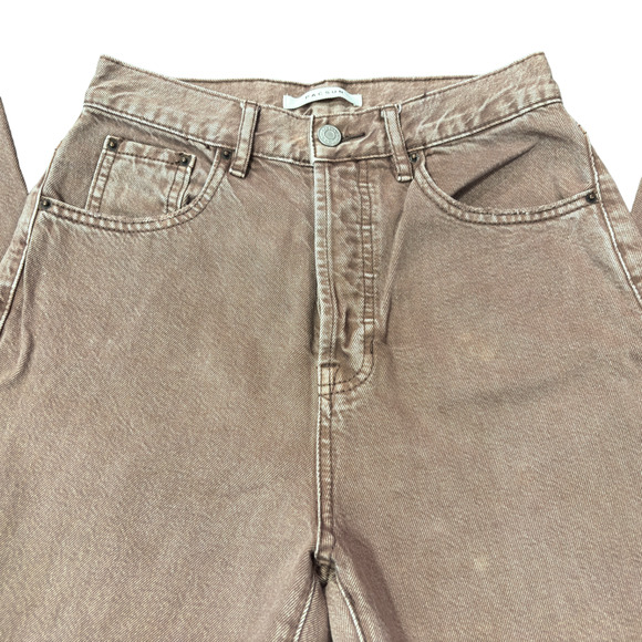 PacSun Acid Peach Pink Wash Dad Button Fly Jeans Cut Women's Size 25 - Picture 2 of 12